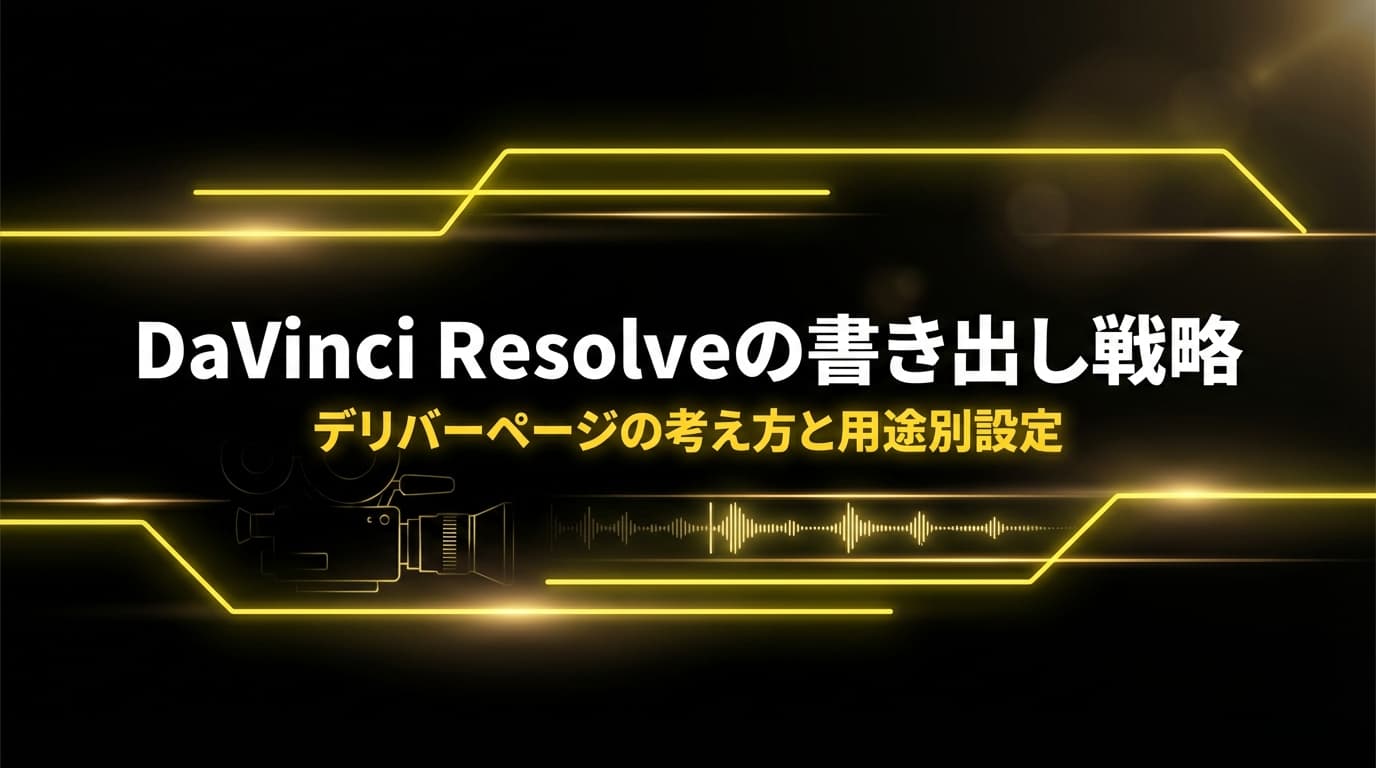 DaVinci Resolveの書き出し戦略 ── デリバーページの考え方と用途別設定の選び方