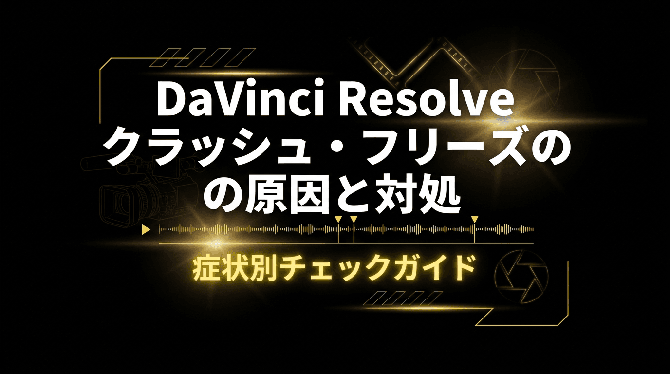 DaVinci Resolve が落ちる・クラッシュ・フリーズする原因と対処|症状別チェックガイド